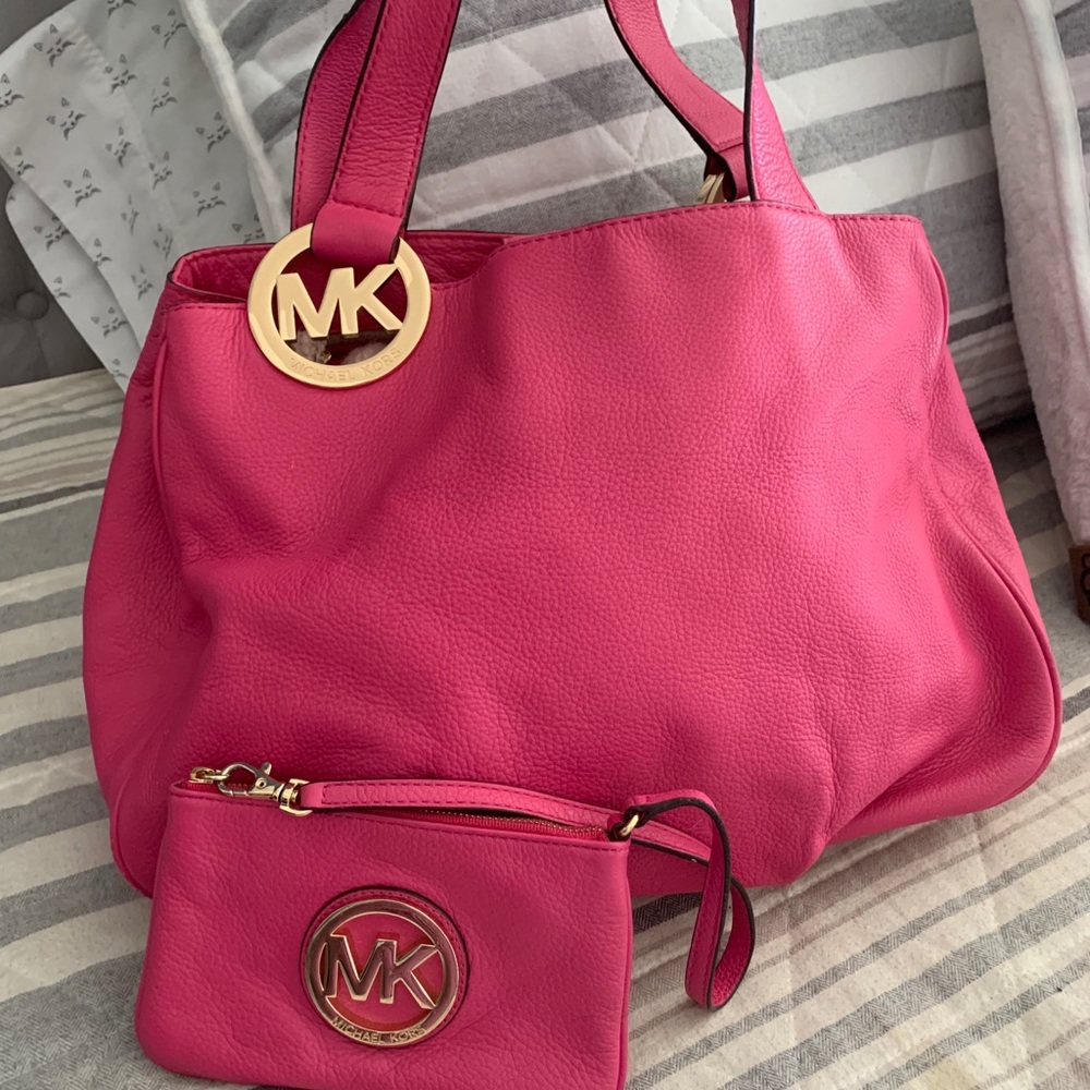 Michael Kors soft leather bag with small purse.